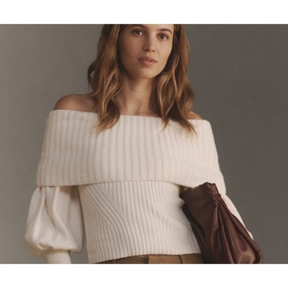 The Tessa Off-The-Shoulder Puff-Sleeve Sweater 3X NWT - Picture 2 of 3